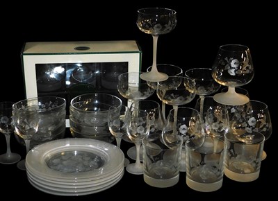 Lot 277 - A Portmeirion suite of table glassware, etched...