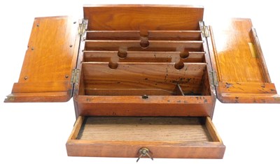 Lot 293 - A Victorian oak stationery box, with a pair of...