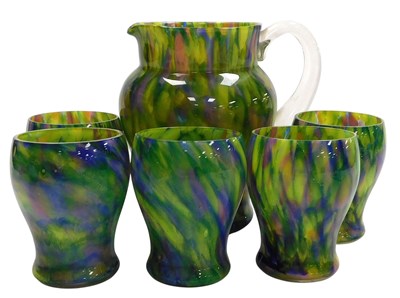 Lot 292 - An early 20thC Czech glass lemonade set, with...