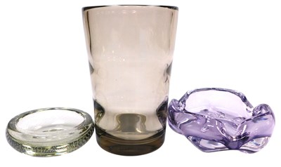 Lot 328 - An amethyst glass bowl, possibly Kosta, 19.5cm...
