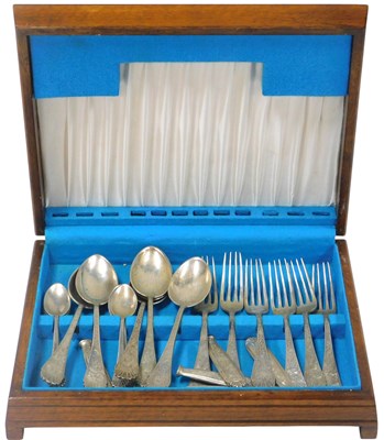 Lot 342 - A part suite of Continental flatware, white...