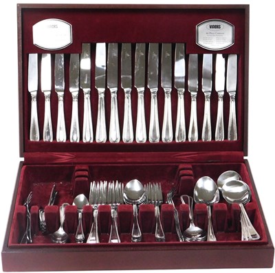 Lot 350 - A Viner's stainless steel Bead pattern canteen...