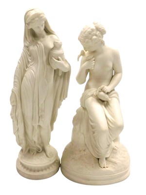 Lot 404 - A late 19thC Parian figure of a lady, in Roman...