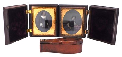 Lot 422 - Two 19thC daguerreotypes of ladies, cased,...