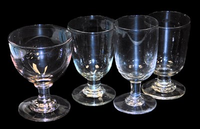 Lot 434 - Four 19thC glass rummers.