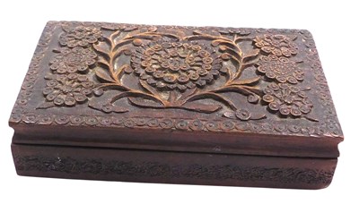 Lot 438 - An early 20thC Anglo Indian wooden cigarette...