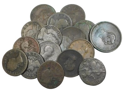 Lot 447 - A group of George II and III half pennies,...
