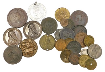 Lot 448 - Georgian and later tokens, including a George...