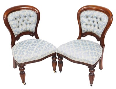 Lot 451 - A pair of Victorian mahogany balloon back...