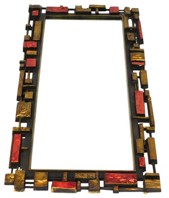 Lot 456 - A contemporary rectangular wall mirror, with a...