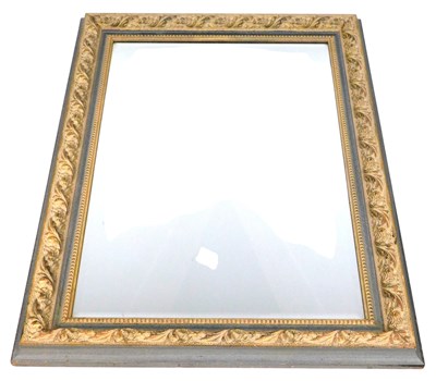 Lot 458 - A cream and blue painted rectangular framed...