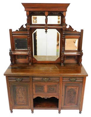 Lot 460 - A Victorian walnut mirror back sideboard, with...