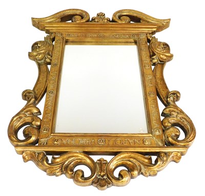 Lot 465 - An Italian gilt wood wall mirror, with a...