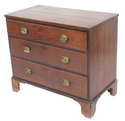 Lot 476 - A George III mahogany chest, with boxwood and...