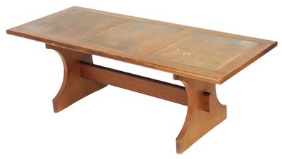 Lot 479 - A G-Plan teak and hammered copper rectangular...