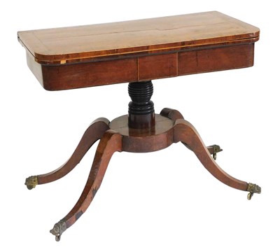 Lot 481 - A George III mahogany fold over card table,...