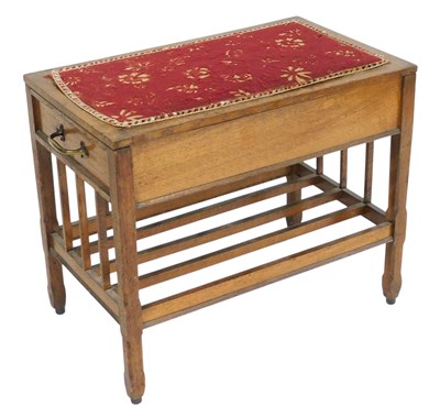 Lot 484 - A Victorian oak piano stool, with an...