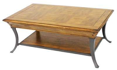 Lot 506 - A Chinese light oak coffee table, with a...