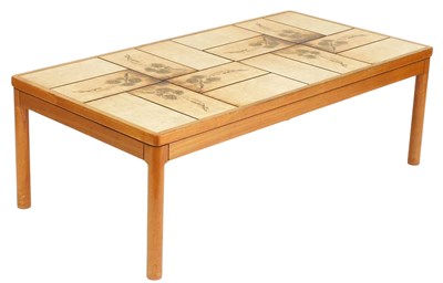 Lot 517 - A vintage Danish teak and tile top coffee...