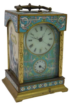 Lot 114 - A 19thC style cloisonne enamel repeater mantel...