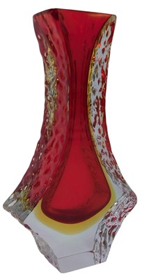 Lot 137 - A Murano red glass vase in the manner of...