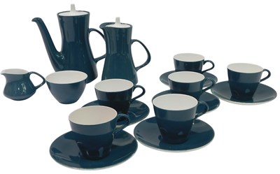 Lot 152 - A Poole pottery two tone tea...
