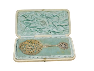 Lot 315 - A George V silver love spoon, with heart knop...