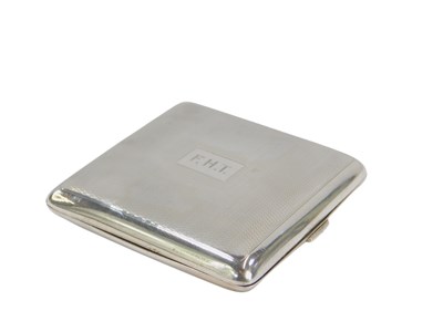 Lot 324 - A George V silver square cigarette case, with...