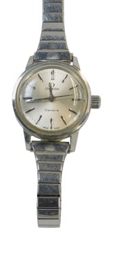 Lot 87 - An Omega lady's stainless steel and plated...