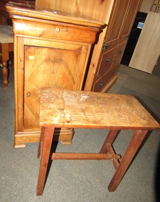 Lot 1036 - A French walnut pot cupboard,  with a single...