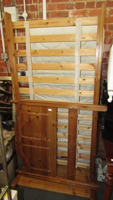 Lot 1041 - A pine single bed, with headboard, tailboard,...