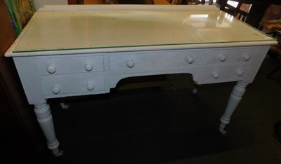 Lot 1044 - A 19thC white dressing table or desk, with...