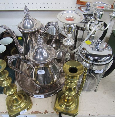 Lot 2004 - Metal and brassware, including a pair of...