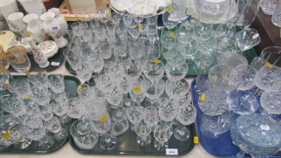 Lot 2030 - Glassware, in the form of decanters, cut glass...