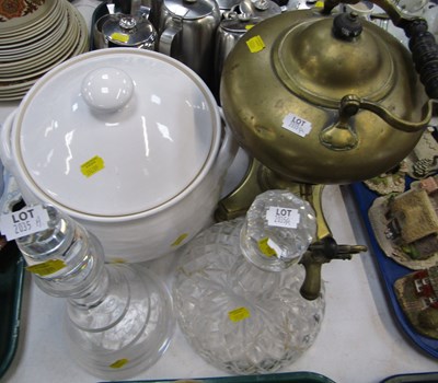 Lot 2035a - A samovar, a large white ceramic pot with lid,...