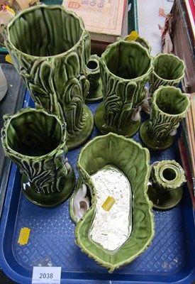 Lot 2038 - A group of Sylvac green ceramics, including...