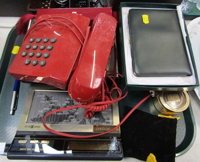Lot 2046 - A red telephone, circa 1980s, Cafe Pacific pen,...