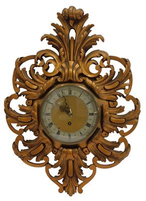 Lot 171 - A 20thC rococo style wall clock, the circular...