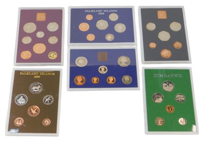 Lot 245 - Six Elizabeth II presentation coin sets, for...