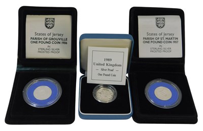 Lot 250 - Two States of Jersey silver proof one pound...