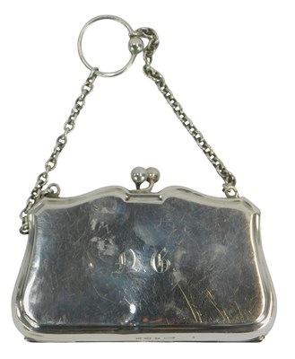 Lot 283 - A George V silver coin purse, initial engraved...