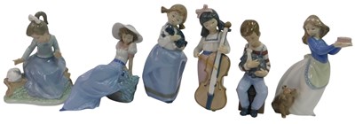 Lot 179 - Six Nao porcelain figures, modelled as a girl...
