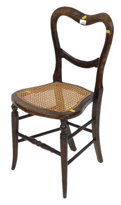 Lot 1212 - A Victorian faux rosewood bedroom chair, with...