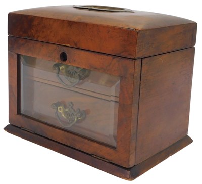 Lot 190 - A Victorian walnut jewellery box, the hinged...