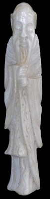 Lot 328 - A 20thC Oriental hardstone carving, depicting...