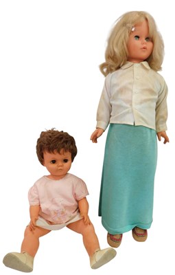 Lot 331 - Two late 20thC dolls, one approximately 70cm...