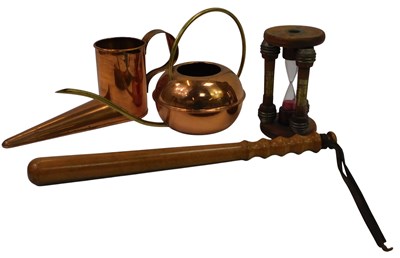 Lot 342 - An early 20thC Lignum Vitae truncheon, with a...