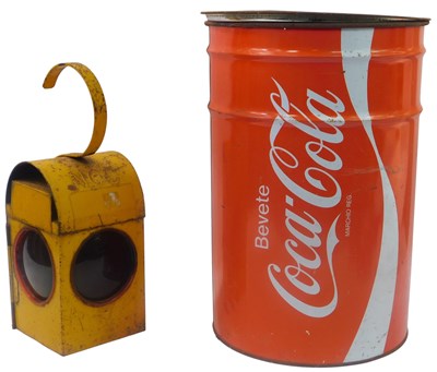 Lot 380 - A Bevete Coca Cola tin stool or side...