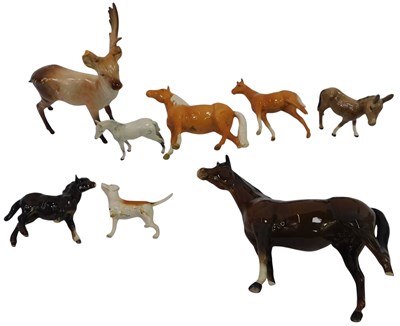 Lot 353 - A group of Beswick horses, foals, etc. (all AF)