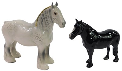 Lot 357 - A Beswick dapple grey shire horse, 21cm high,...